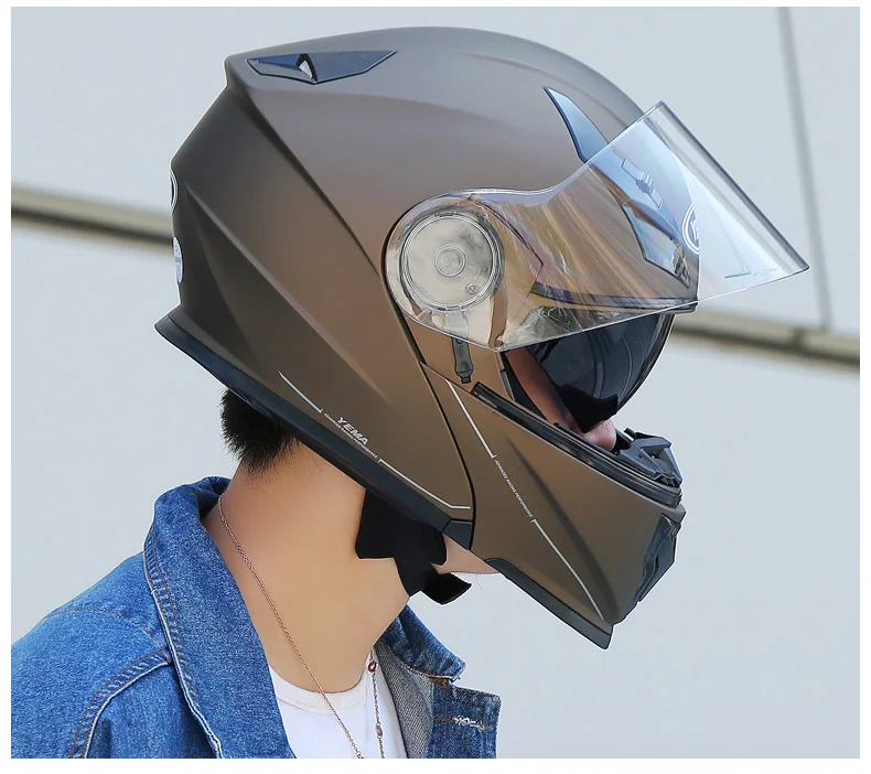 Vcoros флип Moto rcycle шлем Йема 927 модульная анфас Гонки Moto шлемы с внутренней солнцезащитный козырек объектив Moto rbike шлем