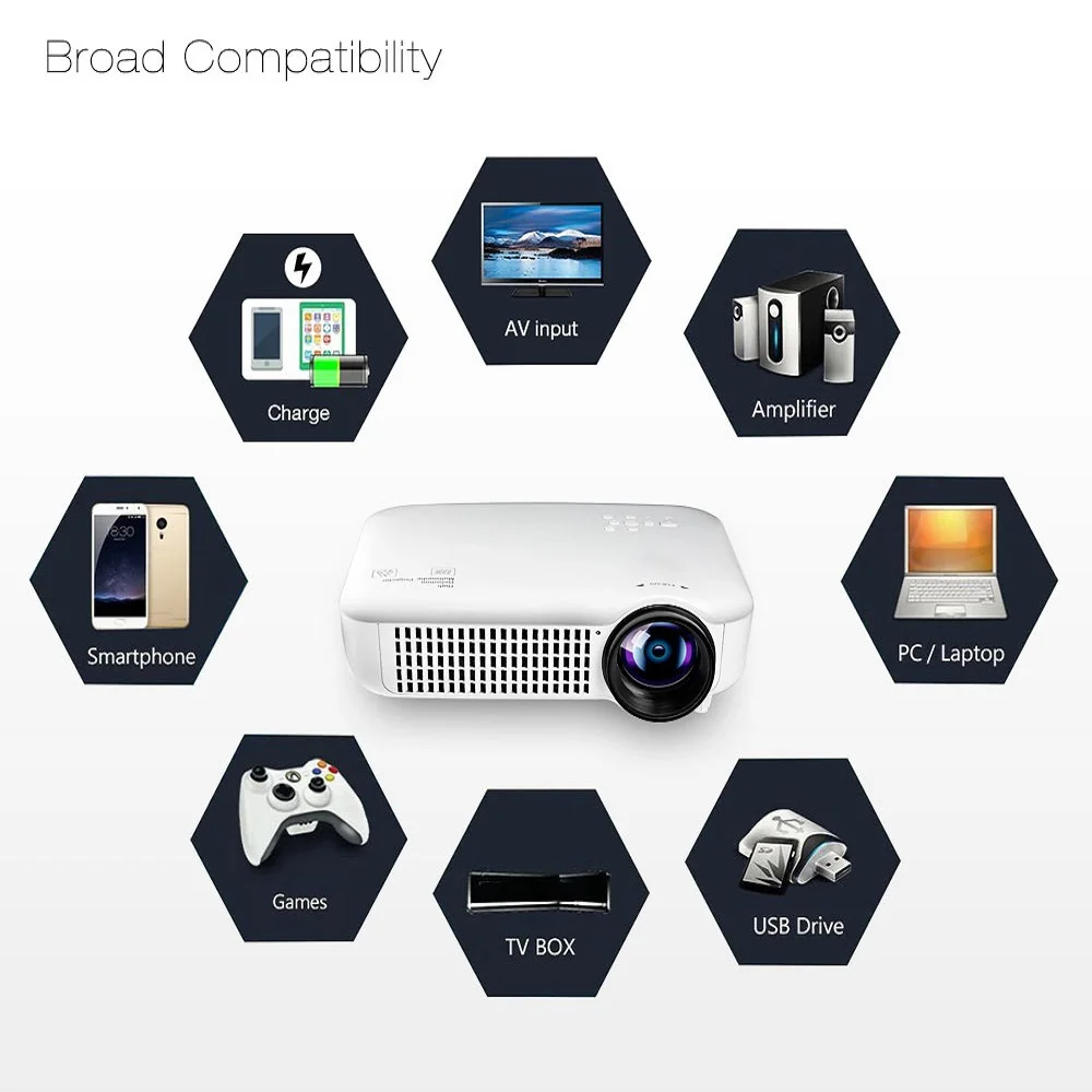 Coolux VS627 ЖК проектор 3000 лм 1280x800 пикселей Поддержка 1080P для домашнего кинотеатра