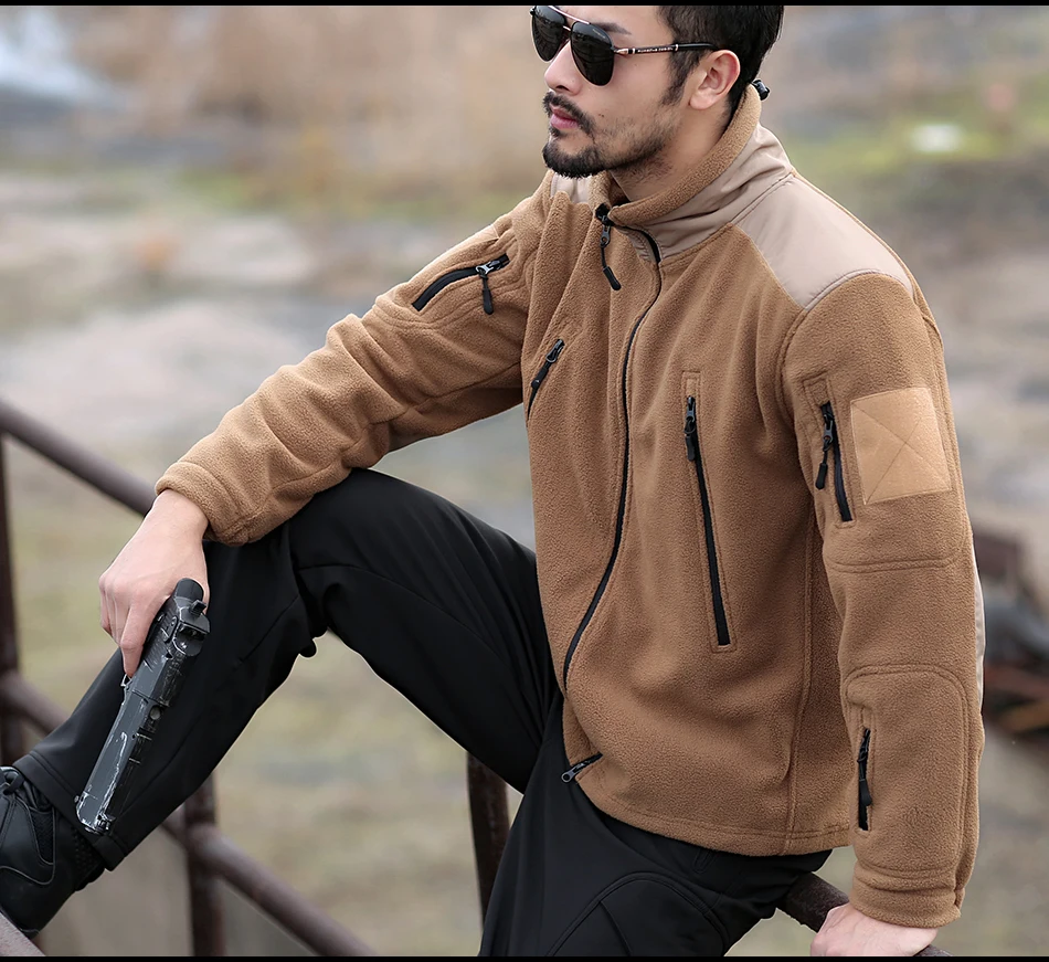 Refire gear зимняя тактическая утолщенная флисовая куртка мужская теплая полярная Военная армейская куртка пэчворк с несколькими карманами мужская верхняя одежда пальто