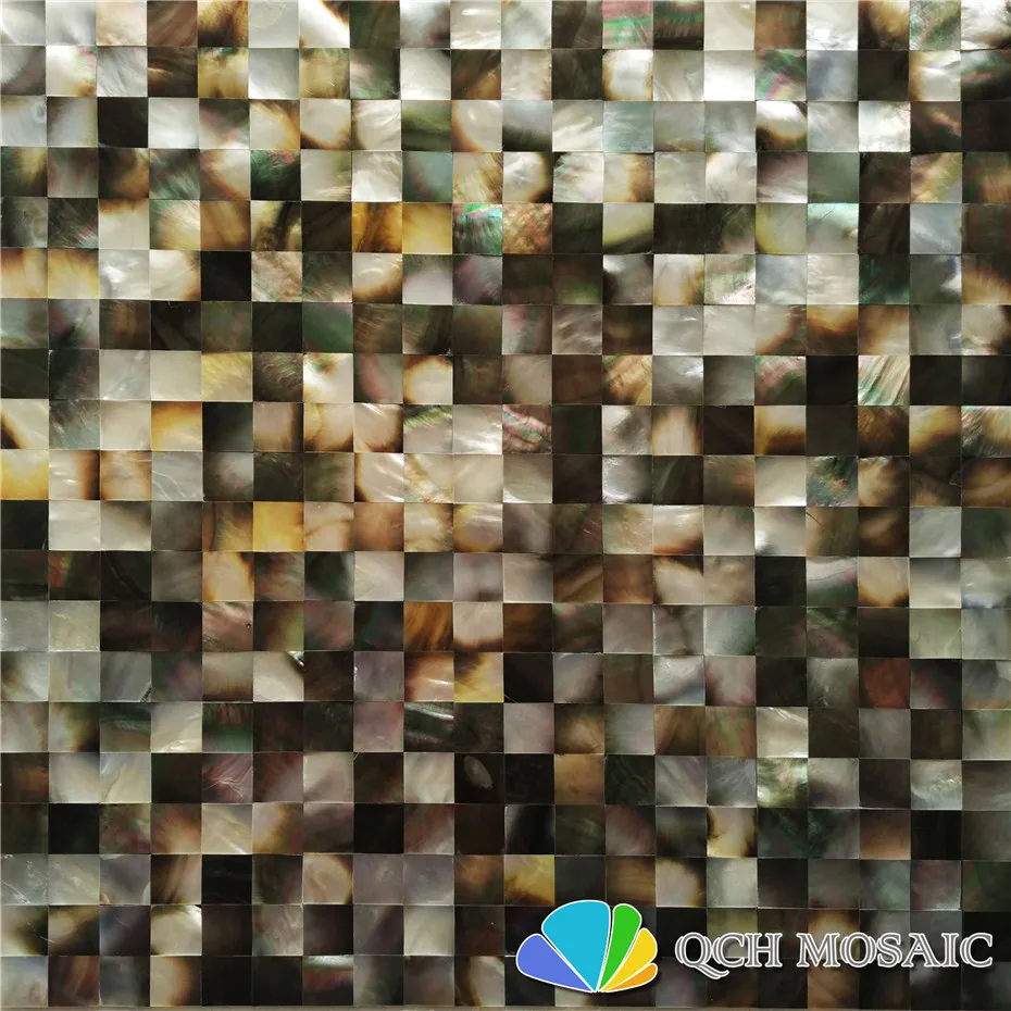 

Black mother of pearl mosaic tile for kitchen backsplash and bathroom 6 square feet/lot square pattern seamless wall tile