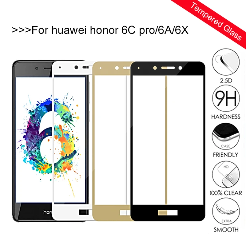 Защитное стекло закаленное для Huawei Honor 6c Pro 6a 6x6 C X A C6 X6 A6 6X HD защитная