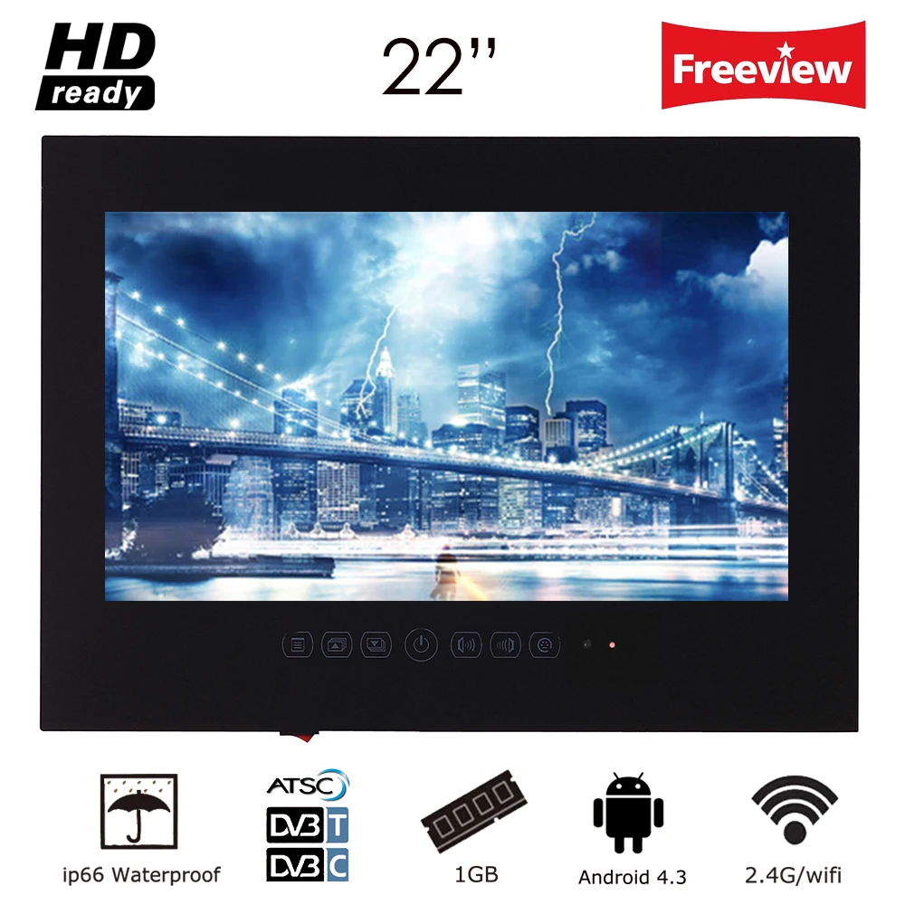 Souria 22 дюймов WI FI HD 1080i ванная комната черный/белый ТВ Интернет телевидения Экран