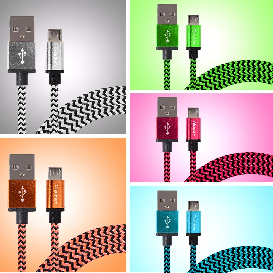 Шейные скобки... мобильный телефон кабель Micro USB кабели плетеный нейлоновый usb Android