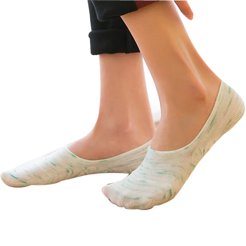 1 пара новинка модные дышащие впитывающие пот хлопковые невидимые носки Ms. пряжа