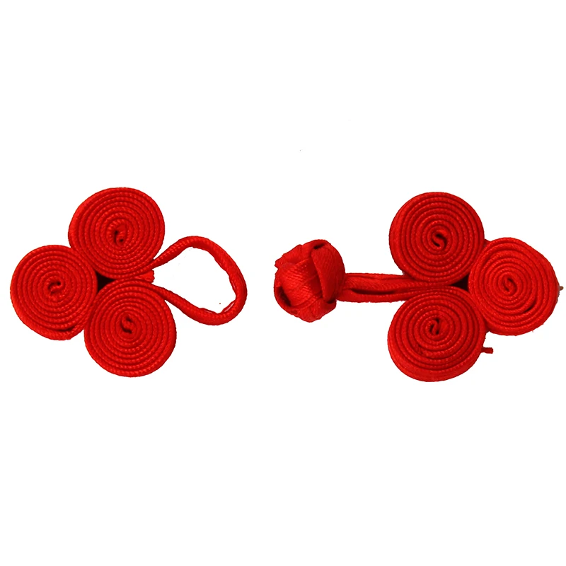 100 комплектов ручная работа ткань красная плетеная пуговица ПРИШИТАЯ китайская