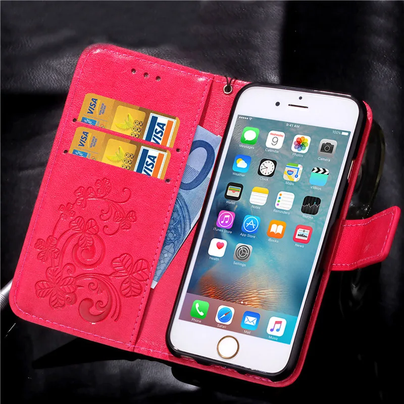 Кожаный чехол-футляр для телефона iPhone 5 5S SE 6 6S Plus 7 8 Shell Capa откидная крышка