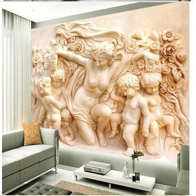 3D фотообои на заказ стереоскопический дом ангел апид обои ТВ для стен 3 d |