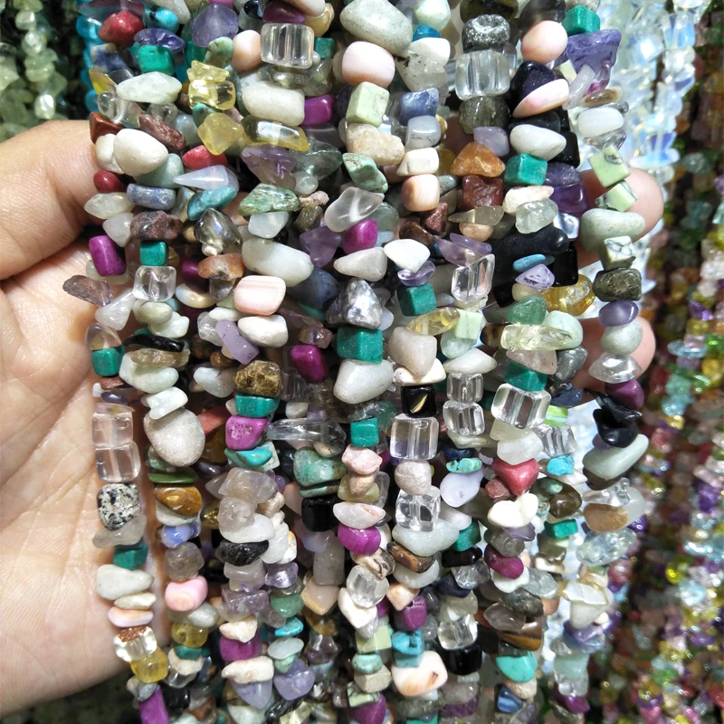 5-8 mm Dark Red Glass Crystal Stone Beads Irregular Gravel Shape For Jewelry Making DIY Bracelet Necklace Strand 34'' | Украшения и