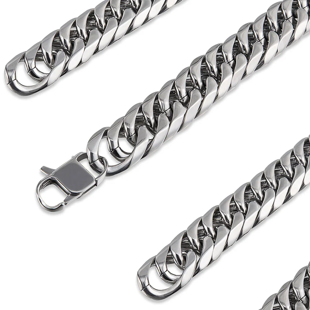 Fashion Huge Cuban Chains Men Hip Hop Necklace Jewelry Wholesale Thick Stainless Steel Heavy hiphop 15mm 61cm | Украшения и