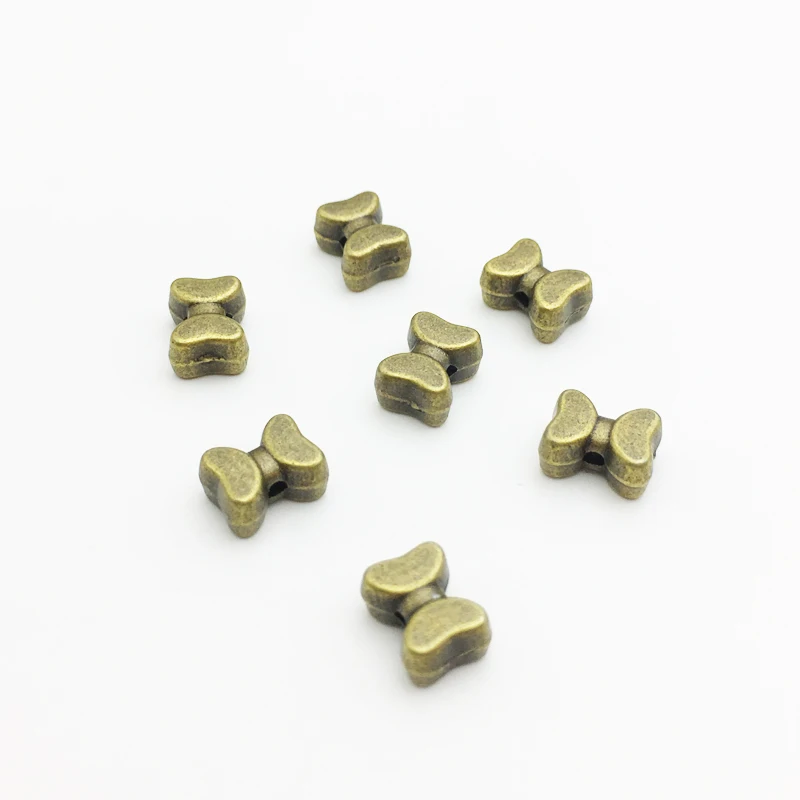 30 шт./лот винтажные бронзовые бусины 7*10 мм в форме банта металлические из сплава