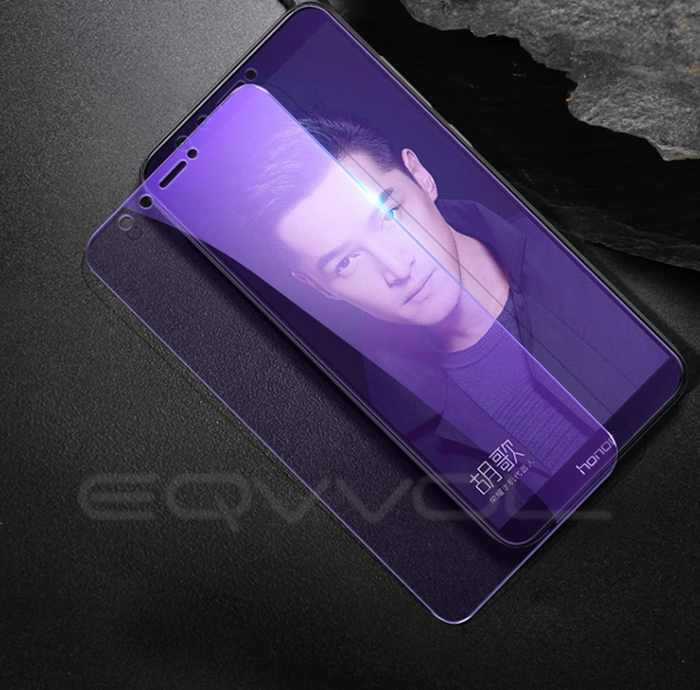 Eqvvol полное покрытие, фиолетовый светильник, закаленное стекло для huawei Honor 8, 9, 10, 8X MAX Play, Защита экрана для Honor Note 10, 8, V10, пленка