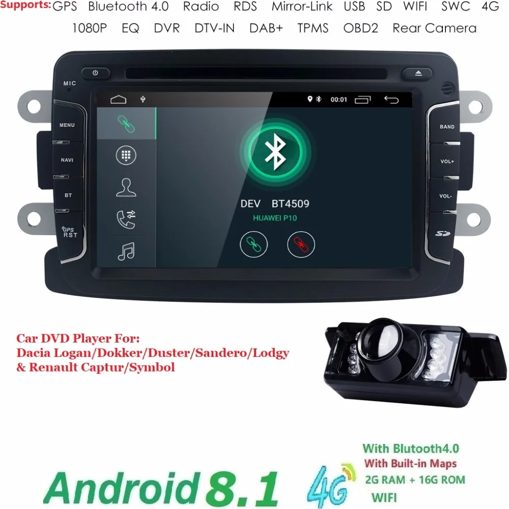Четырехъядерный чистый Android8.1 gps навигационное радио для RENAULT Dacia Renault Duster Logan Sandero