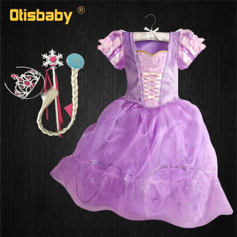 OTISBABY/нарядное платье для девочек в стиле Рапунцель детский летний костюм принцессы для костюмированной вечеринки детская белоснежная Золушка красавица, вечерние платья - Цвет: A9