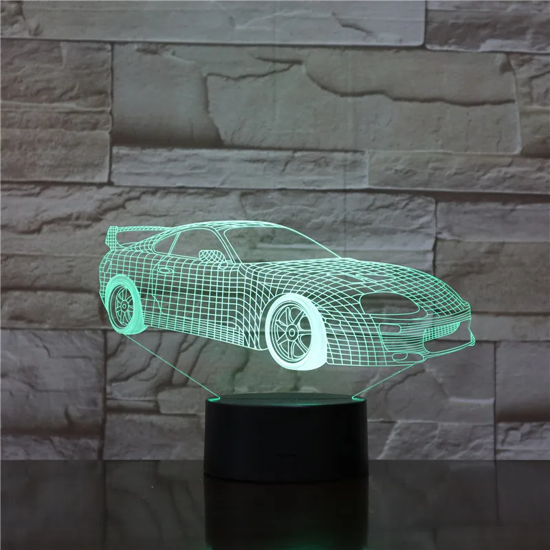 Новый гоночный спортивный автомобиль 3D лампа RGB светильник Светодиодная