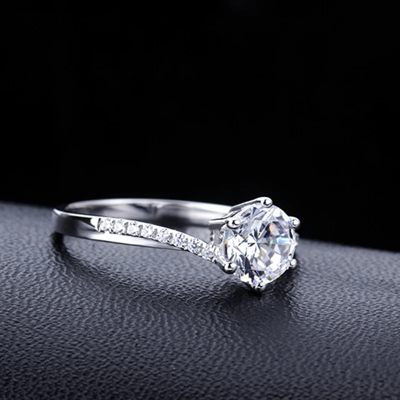 Кольцо из серебра 925 пробы с фианитом 6 5 мм|ring ring|ring engagementring |