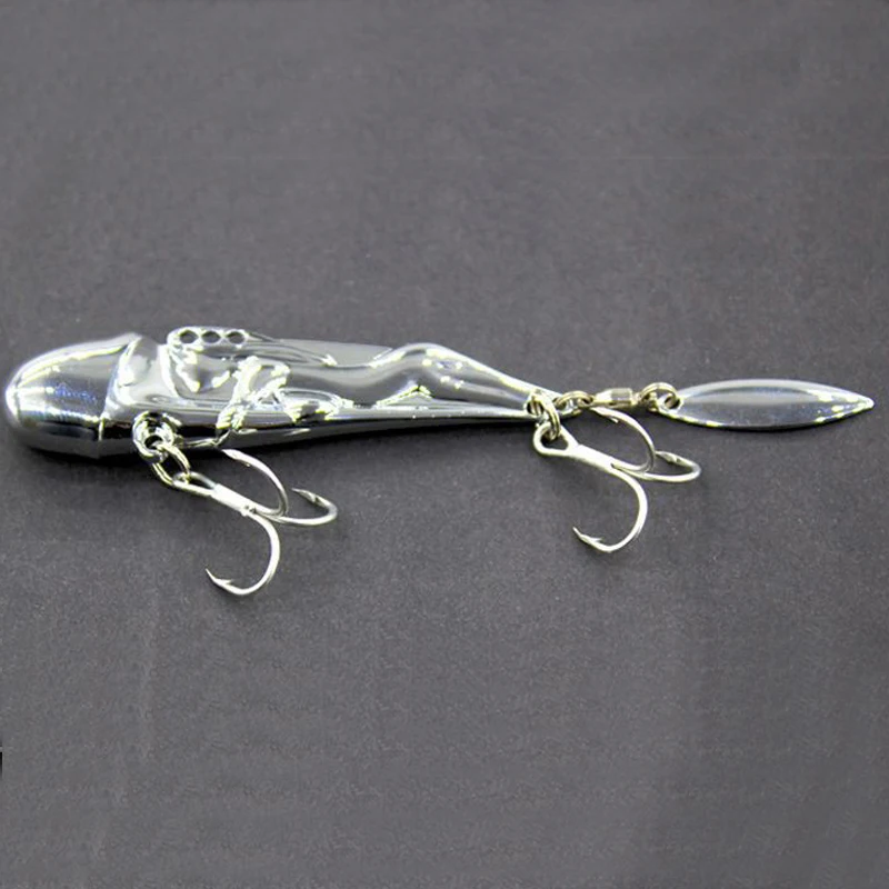2 шт./лот 10г 15г 25г Серебро Золото Многоразовая рыболовная приманка Имитация Пениса Вибрационная металлическая ложка Набор снастей на.