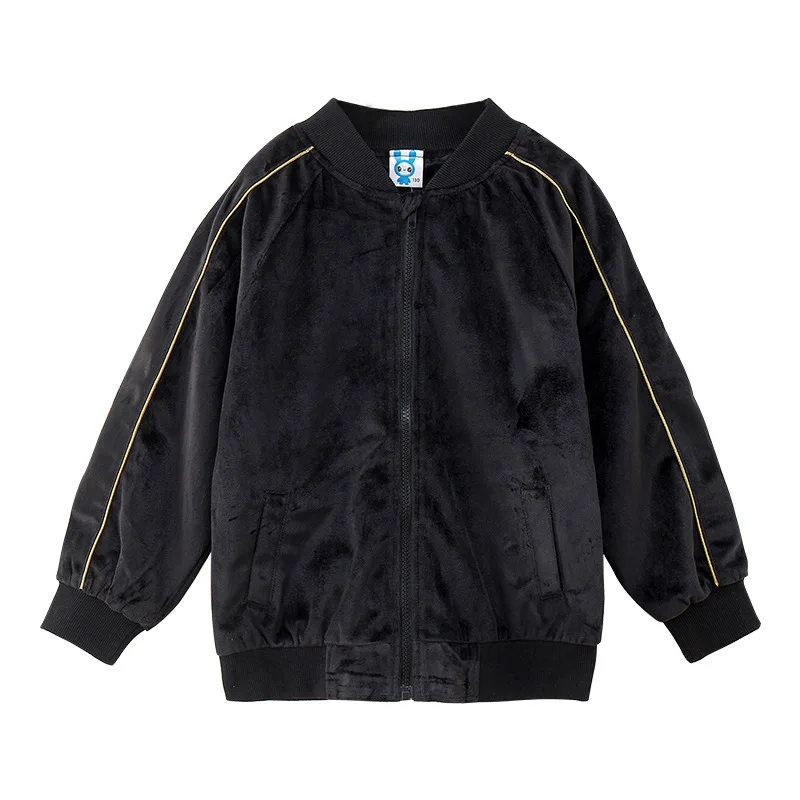 kids &amp teenager girls long sleeve black velvet casual fall winter bomber jacket coat children fashion velour outerwear clothing | Детская