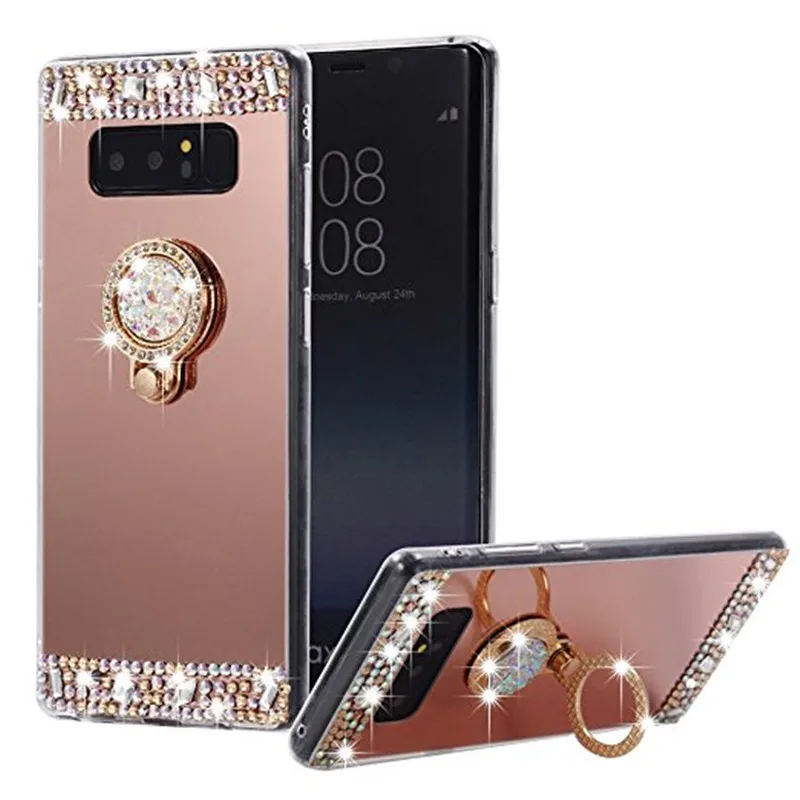 Rose gold Bling роскошное зеркало ТПУ чехол для телефона для samsung A50 A30 M20 M10 S10 J3 J5 J7 NEO A3 A5 A7 Note 9 8 J4 J6 плюс J8 A7 A9 - Цвет: Rose gold