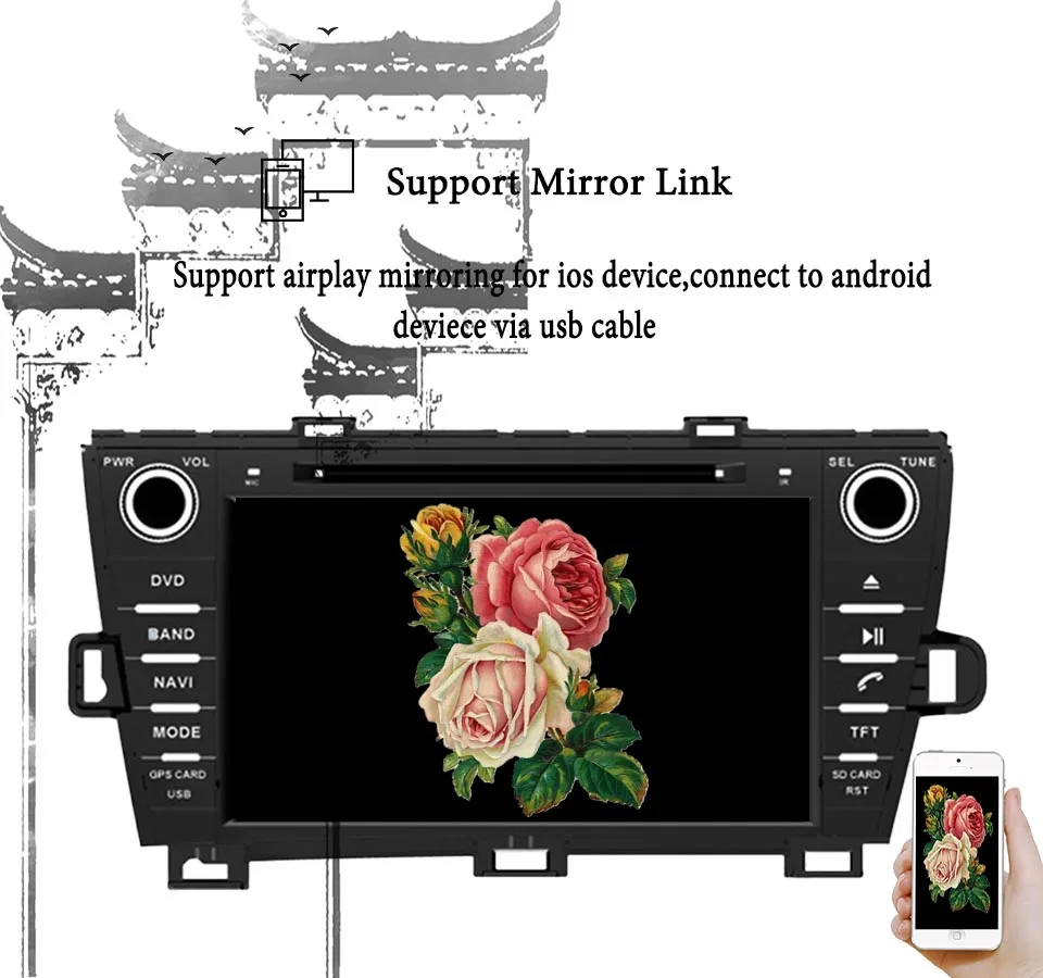 Android 9 0 8 ядер 4G RAM 64G ROM автомобильный DVD GPS для Toyota Prius 2009 2010 2011 2012 2013 WIFI Авторадио