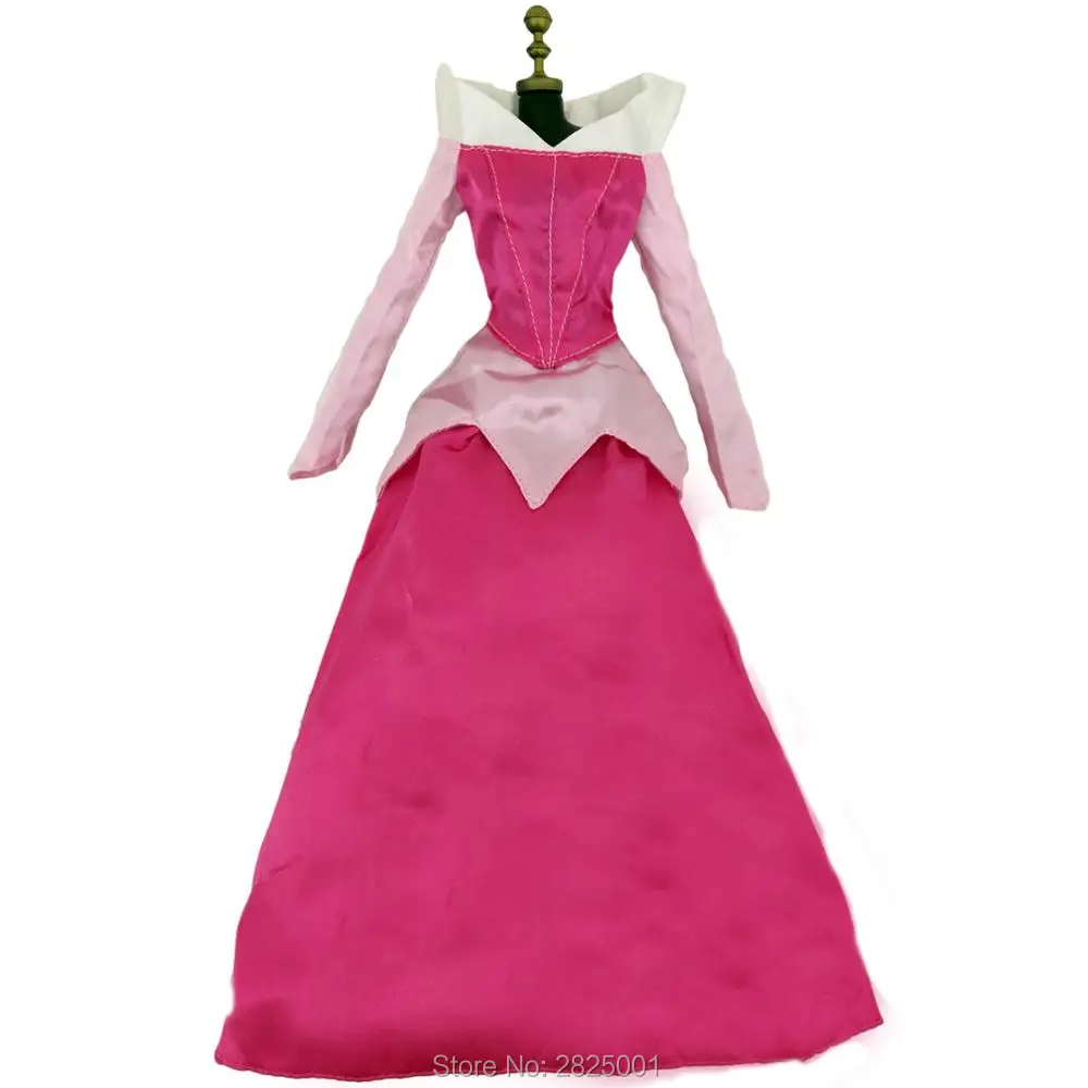 2 шт./лот = 1 сказочное платье Фиолетовый наряд принцессы + длинный рукав розовый