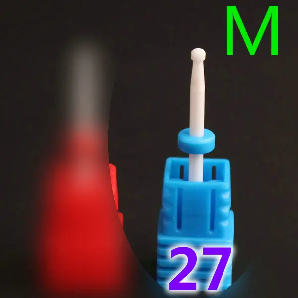 27(M) Фреза для маникюра, керамические сверла для ногтей, аксессуары для маникюрного станка, вращающиеся электрические пилки для ногтей, инструменты для дизайна ногтей - Цвет: 27(M)