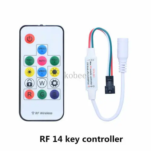 mini 3key RF 14key 21key little led pixel strip light controller for WS2811 SK6812 WS2812B 6803 1903 with remote | Лампы и освещение