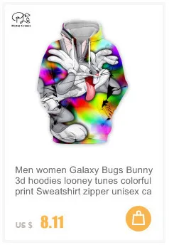 Мужские толстовки с 3d принтом «trippy Bugs Bunny» looney ttes, свитер с разноцветным принтом на молнии, Повседневный пуловер унисекс, Осенний подростковый пиджак