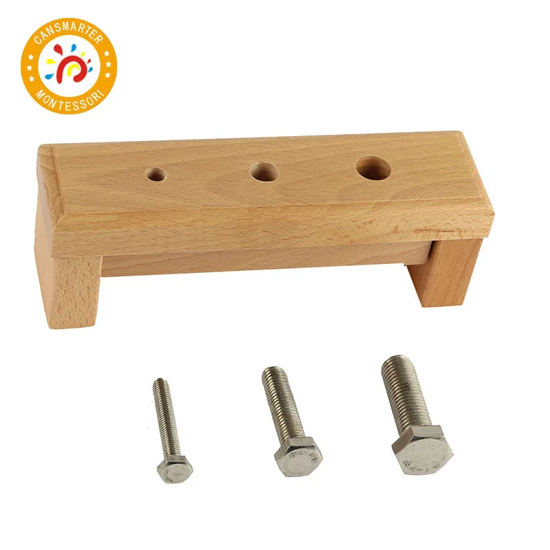Montessori Kids Toy High-Quality Wood Screw Bolts and Nuts Learning Educational Preschool Training | Игрушки и хобби