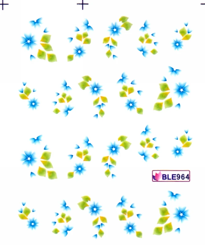 11 цветов водная наклейка искусство ногтей Маргаритка фрукты оранжевый ломтик