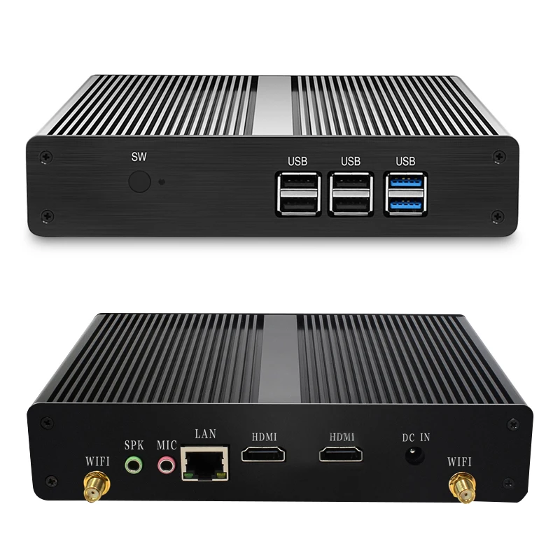 HLY компьютер Мини безвентиляторный Celeron J1900 N2930 Мини ПК Windows 7 VGA HDMI Wifi USB3.0 Celeron N2807 микрокомпьютер