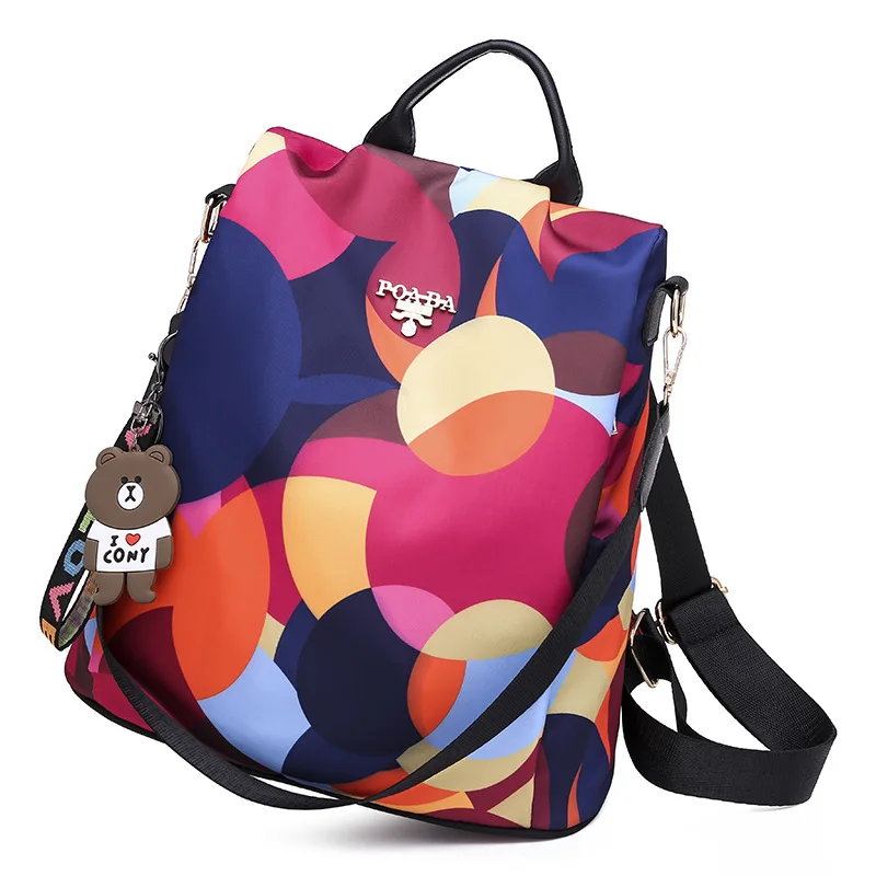 Женский рюкзак 2019 модный вместительный из ткани Оксфорд с защитой от кражи