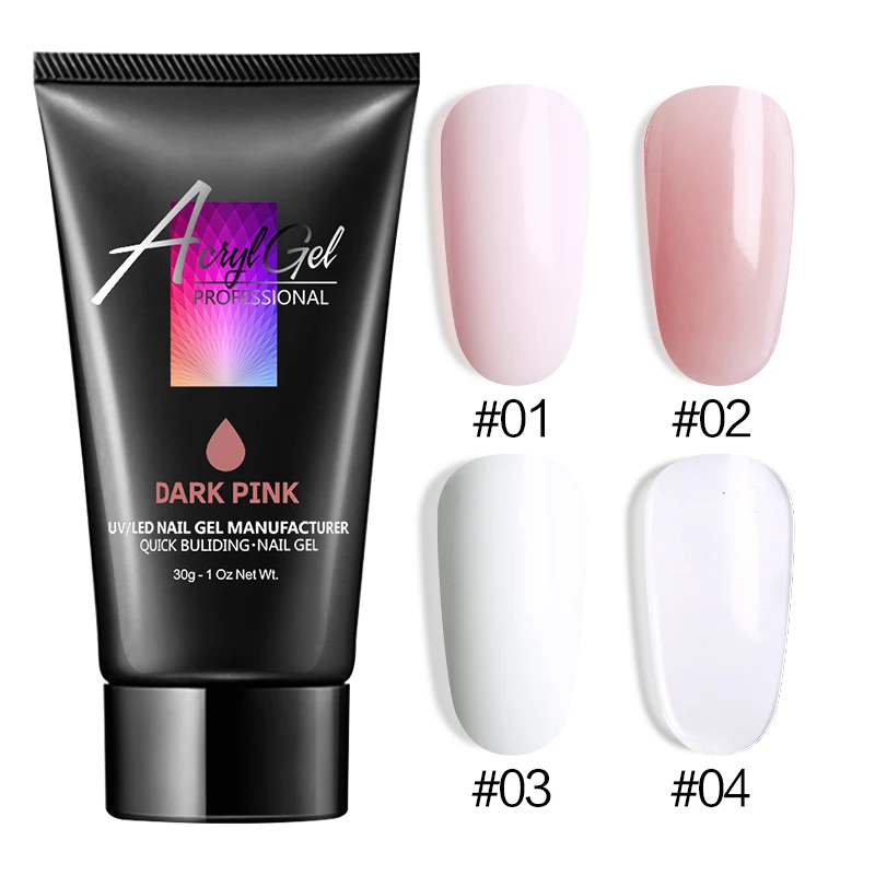 4PCS SET Azure beauty, удлиняющий набор УФ-гелей для ногтей, светодиодный Гель-лак для маникюра, набор кистей для ногтей, накладные ногти, инструменты 30 г - Цвет: 4PCS SET