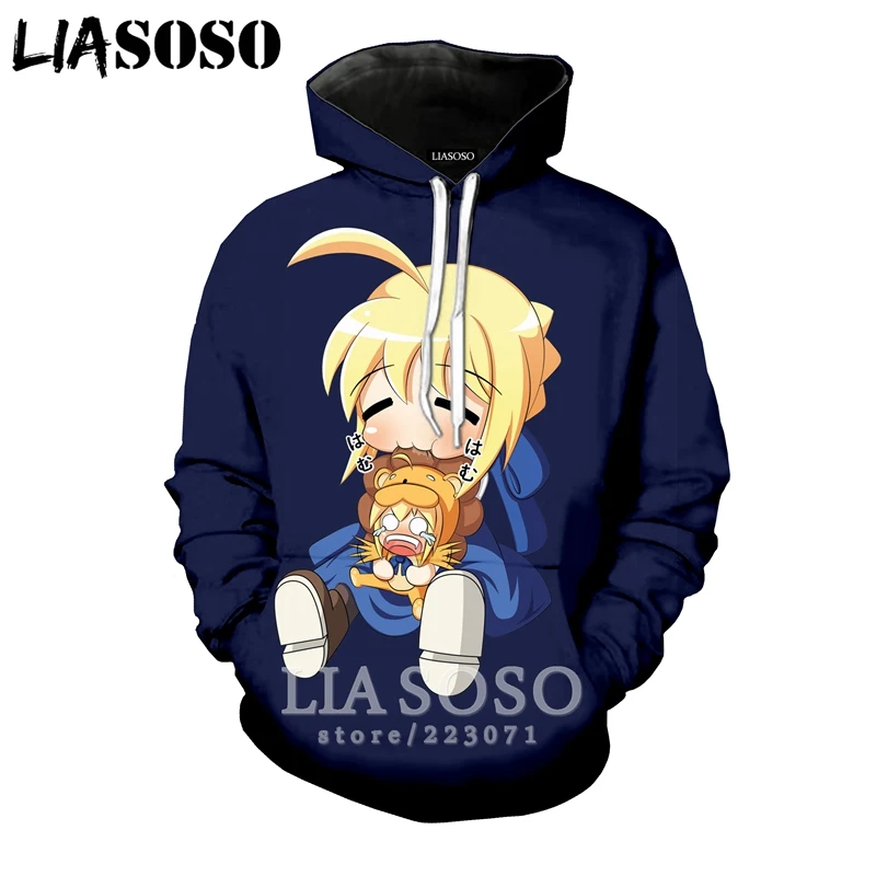 LIASOSO зимняя новая модная Толстовка для мужчин и женщин с 3D принтом аниме Fate Stay Night толстовка унисекс с длинным рукавом Повседневный пуловер A107-26