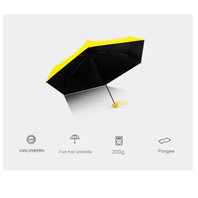 Капсульный зонт Мини карманный Креативный дизайн портативный 5 складных