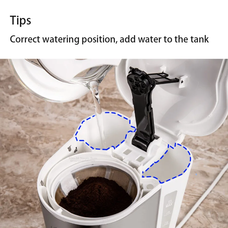 Xiaomi Young coffee Machine 220V кофеварка эспрессо со стеклянным чайником объемом 652 мл фильтр для порошка для кофе противокапельный изоляционный чайник
