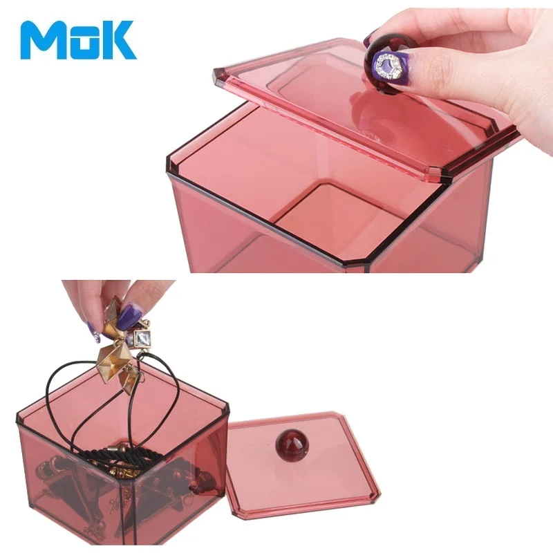 Прозрачный кристалл квадратная крышка Пластиковый Органайзер для макияжа