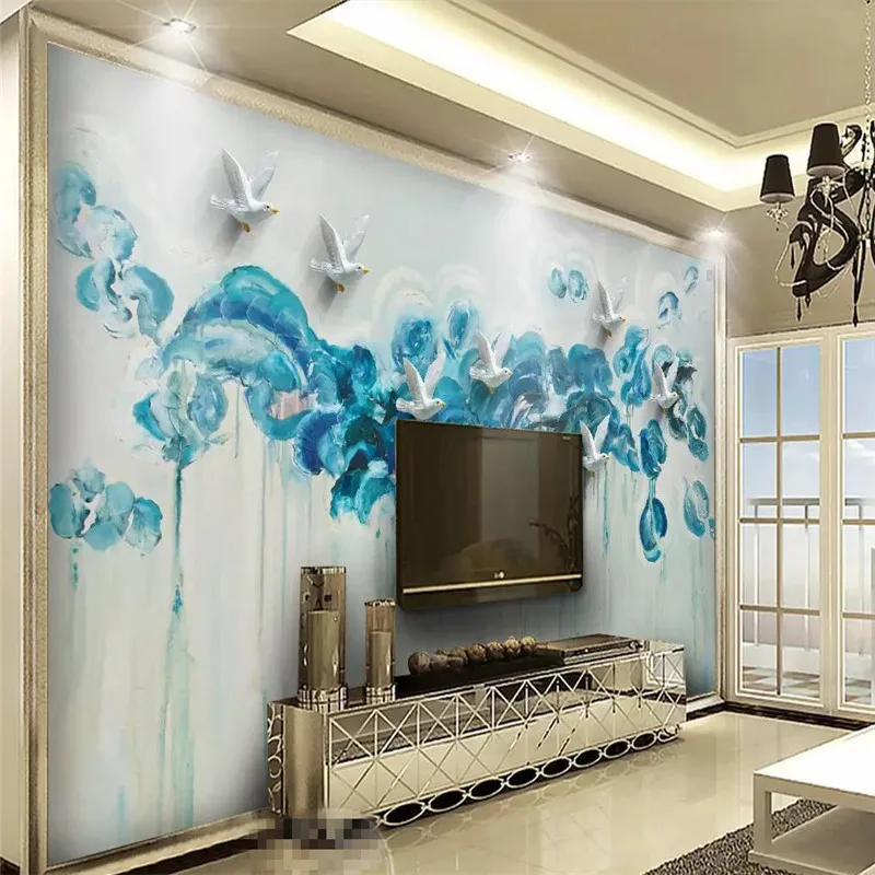 Пользовательские фото обои абстрактная картина маслом стерео птица