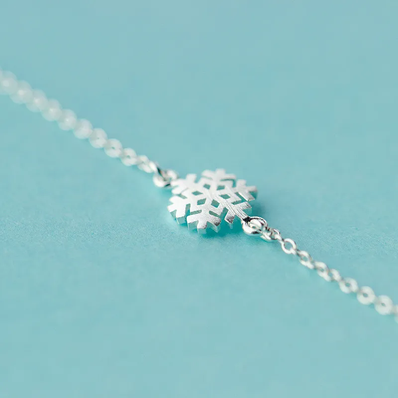 Женский браслет из серебра 925 пробы с подвесками в виде снежинки|teen bracelets|teen gift |