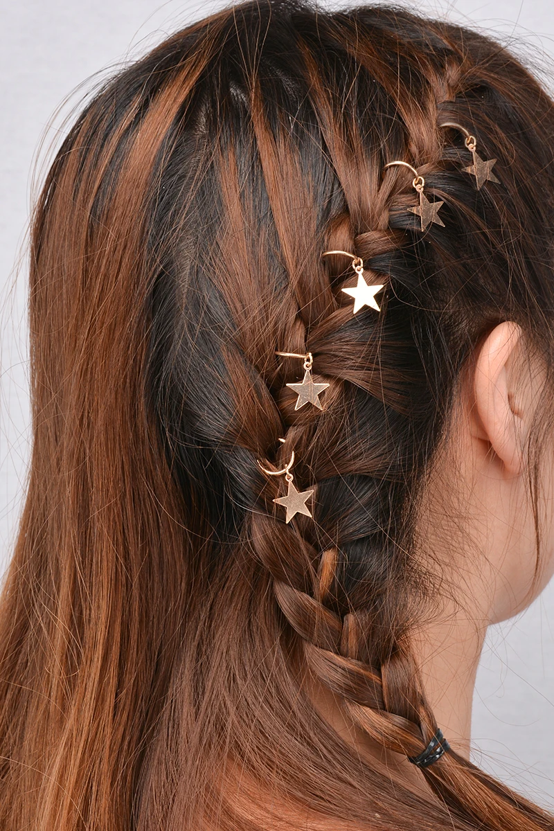 2016 Новая мода 5 шт./лот hairwear старинные золотые посеребренная star шпилька для волос