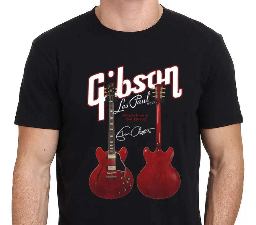 black 3 GIBSON гитары Футболка мужская повседневная подарок США размер S-3XL - Цвет: black 3