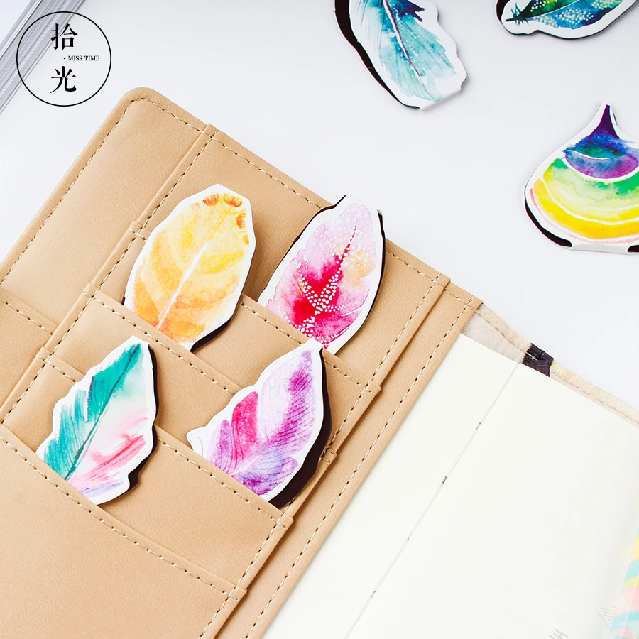 

16PCS/8SETS pocket feather fresh magnetic bookmark