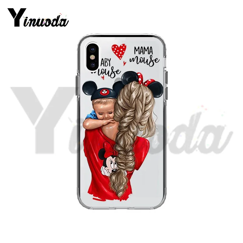 A11 Yinuoda, черный, коричневый цвет, волосы для мамы, девочки, королева, чехол для телефона, чехол для телефона, для iPhone 8, 7, 6, 6S Plus, X, XS, MAX, 5, 5S, SE, XR, 10, чехол, крышка - Цвет: A11
