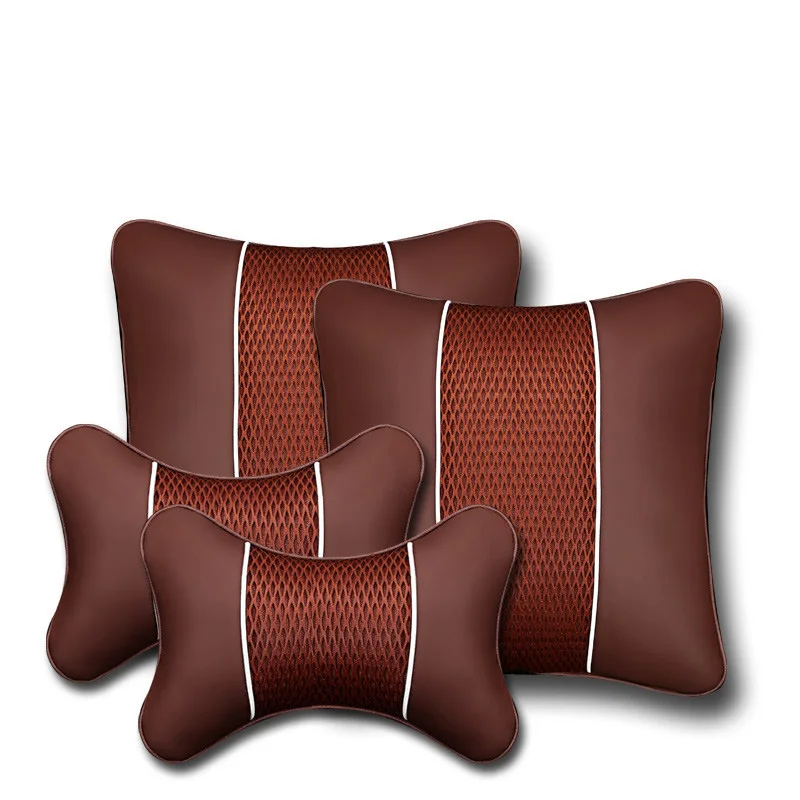 style 2 brown Shenlao 3D Кожаный Автомобильный шейный подголовник для отдыха для Mercedes Benz w212 w205 w203 W204 W212 W211 W213 Автомобильный подголовник для шеи - Цвет: style 2 brown