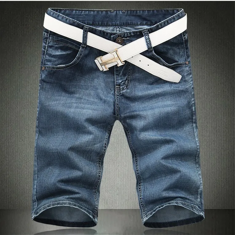 new 2014 summer fashion mens slim fit jeans famous brand men short casual man denim shorts classic blue men's pants | Мужская одежда
