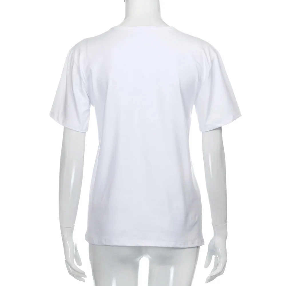 Женская Повседневная Свободная футболка с коротким рукавом на высоком каблуке