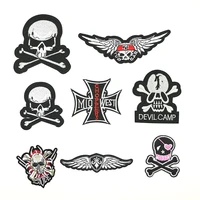 2018 new 1 pcs iron on transfer skull style cool badge for clothes and shoes and bags handmade diy badge d 040