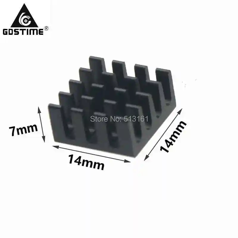100 шт./лот радиатор 14x14x7 мм чипсет ОЗУ алюминиевый охладитель|heat sink|radiator coolerram heatsink