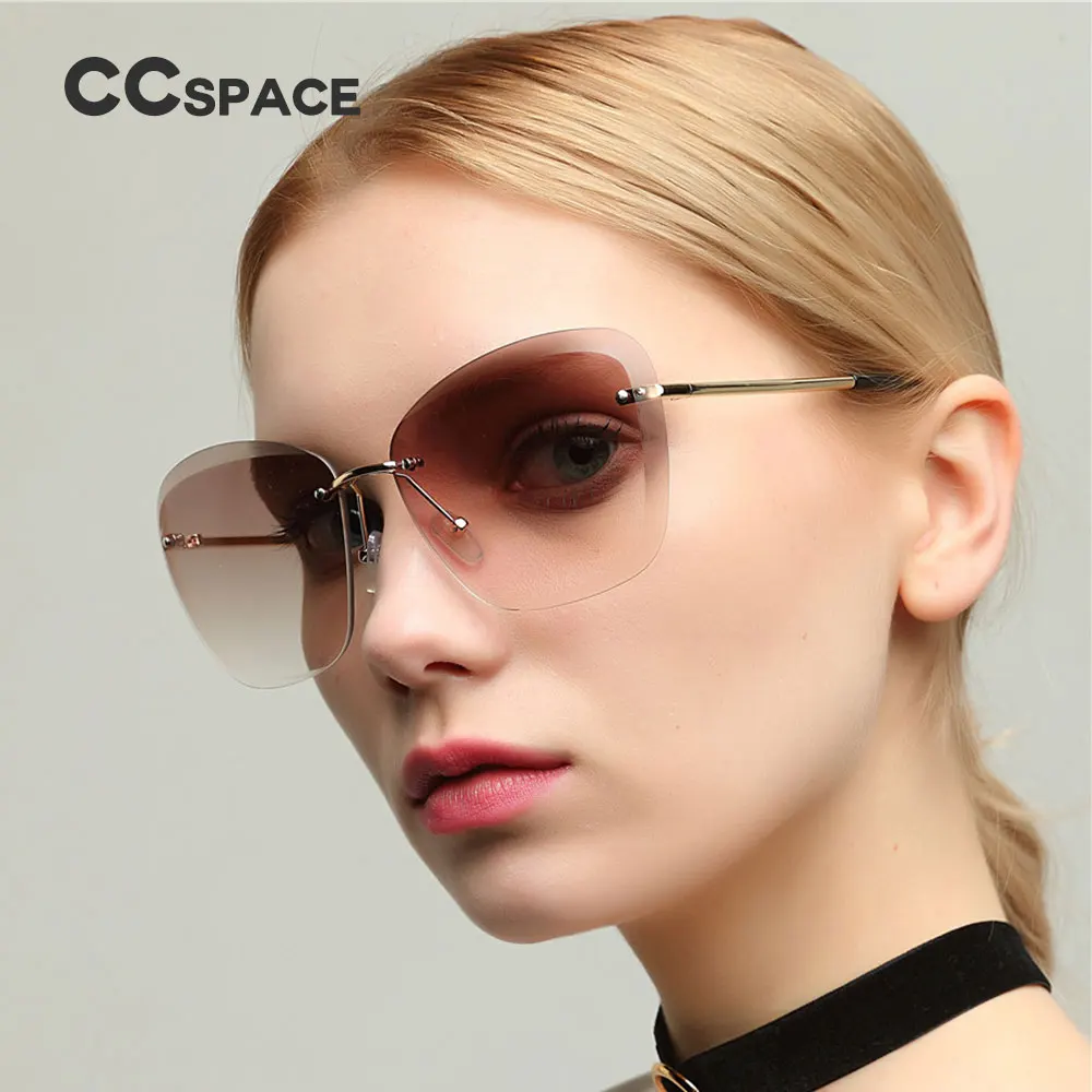 CCSPACE 47401, бескаркасные режущие линзы, квадратные солнцезащитные очки для мужчин и женщин, Брендовые очки, дизайнерские, модные, мужские, женские, оттенки