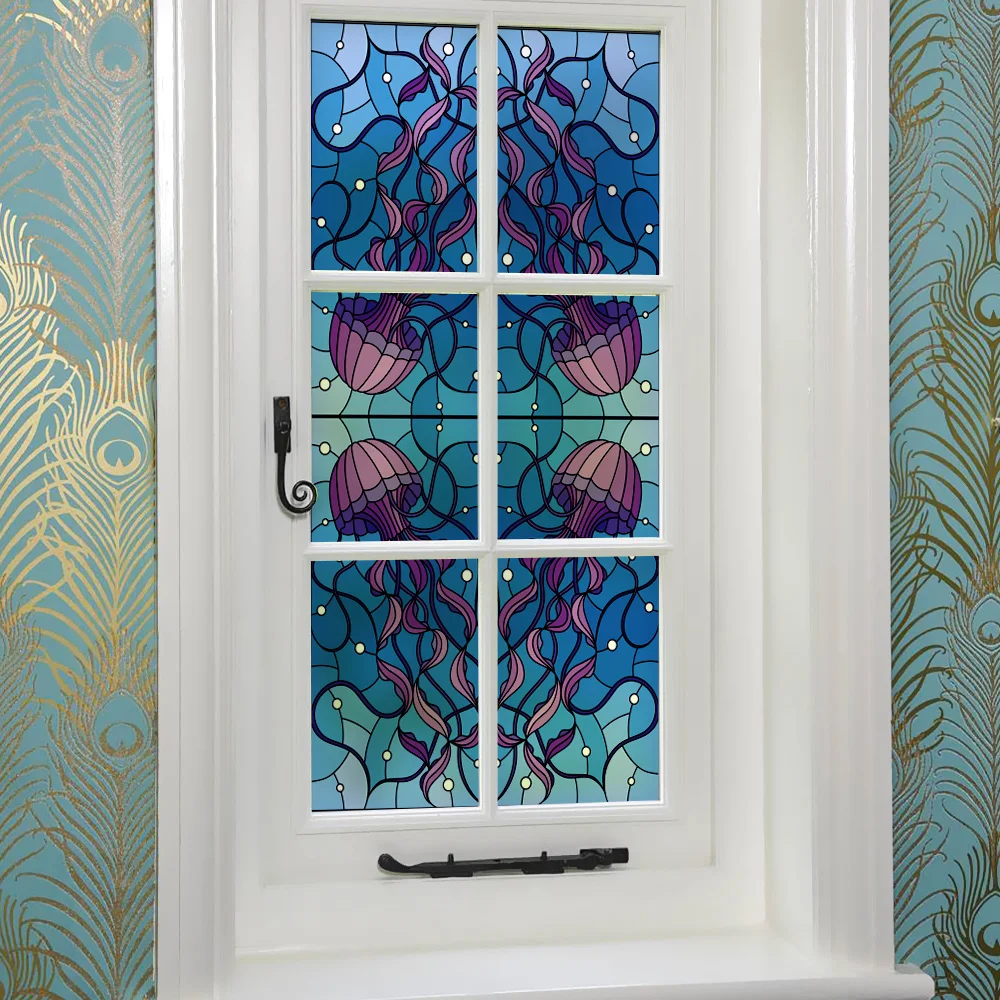 Static window sticker Glass Film Sticker privacy Home Decor decorative stained glass film 45/90x200cm17.7/35.4x78.7in | Дом и сад