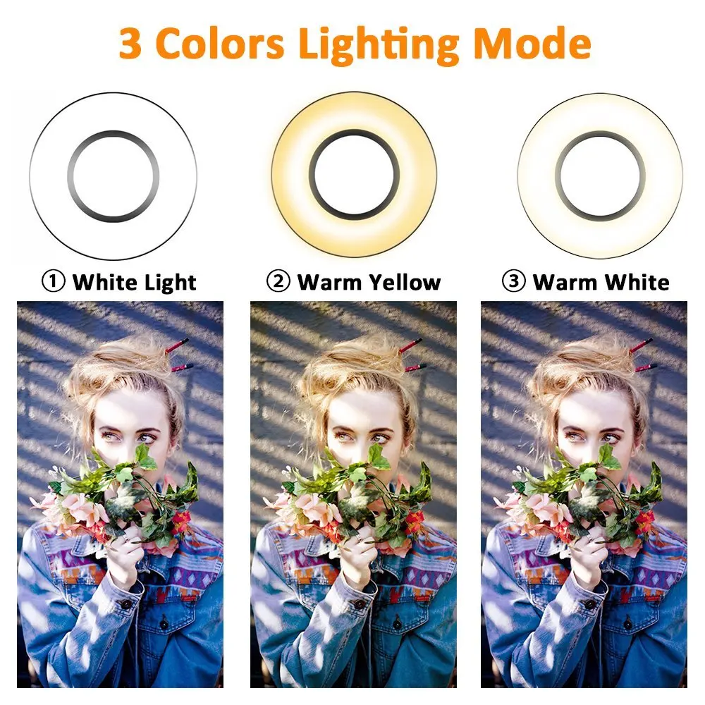 Wrumava Dimmable кольцо вспышка для селфи с гибкий мобильных телефонов держатель